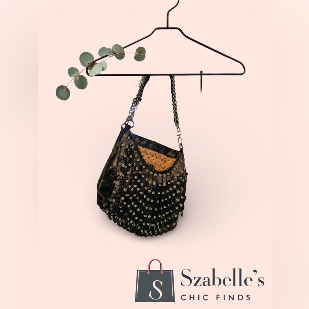 Black Studded Shoulder Bag